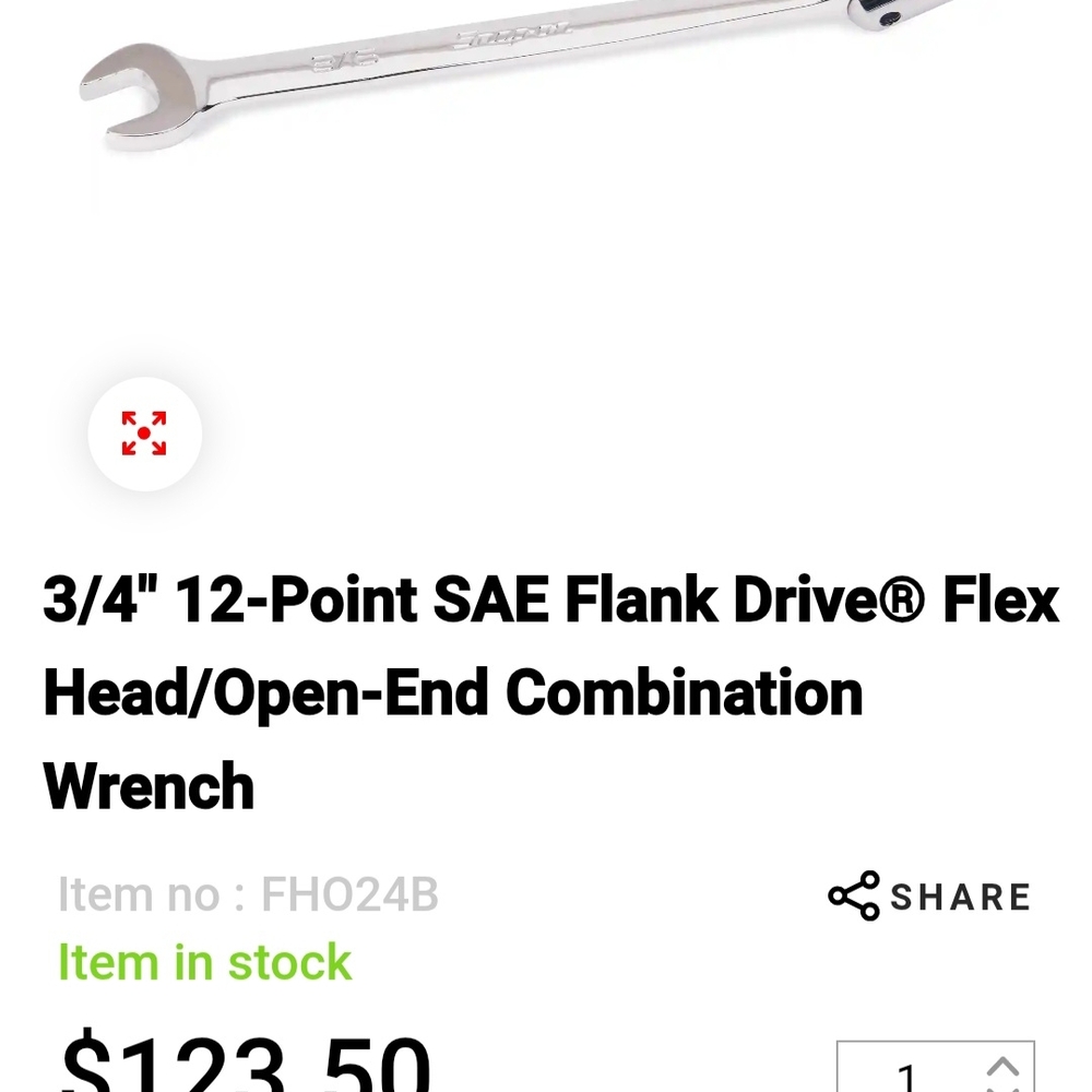 Snap-on Flex Head Combination Wrench